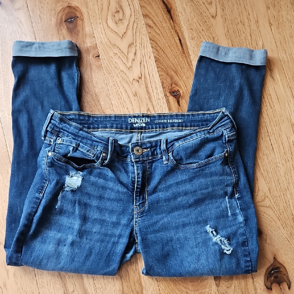 Denizen from Levi's Distressed Dark Blue Skinny Jeans